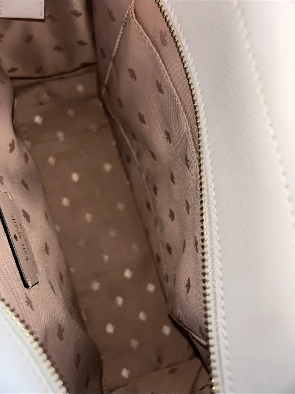 kate spade Two-Tone Cream and White Satchel with Black Trim- EUC - Picture 5 of 15